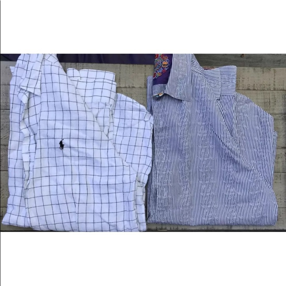 Lot 7 Mens Dress Shirts Designer David Danahue Bugatchi Arnold Zimber Xl 17 - Picture 3 of 5